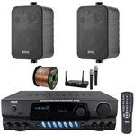 Pyle Stereo Digital Radio Receiver, 2X 4" 30W 3-WAY Black Speakers, Mic System. Fixed Price $284.99.