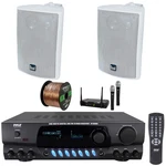 Pyle Digital Home Stereo Receiver, 2X 4" 200W Max White Speakers, Mic System. Fixed Price $311.99.