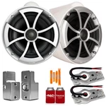 Wet Sounds ICON8W-SBM 8" White Swivel Tower Speakers, Nautique G Adapters. Fixed Price $1329.98.