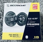 Scosche Speaker Set #HD6504SD 6.5", 4-WAY, 200W One Pair New In Box. Fixed Price $14.99.