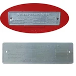 1949 - 1964 Vw Volkswagen Early Metal Vin Name Plate Fits Ghia Bug Bus Beetle. Fixed Price $125.00.