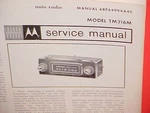 1966 Motorola Auto Car Am Radio Factory Service Shop Repair Manual Model TM316M. Fixed Price $21.99.