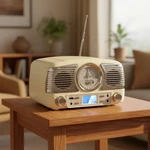 Retro Cd Player Stereo With Am/fm, Bluetooth & Remote Control In Antique Yellow. Fixed Price $179.89.