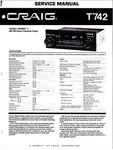 Craig T741, Road Rated Am/fm Stereo Cassette Player, Original Service Manual. Fixed Price $20.00.