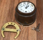 Rare Vintage Ford Model Brass Angle Automobile Car Dash Key Wind Up Clock. Fixed Price $224.95.
