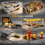 1/64 Diorama Diecast Garage Model Led Lighting Parking Lot Display Case Scene Us. Fixed Price $60.44.
