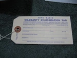 American Motors Nos (new Old Stock) Auto Radio Warranty Registration Tag Display. Fixed Price $14.95.