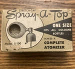 Vintage Perfume Cologne Bottle Spray-a-top Atomizer Bulb & Box Model S-100 Nos. Fixed Price $9.99.