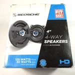 Scosche HD4004SD 4-WAY Speaker Set W/120W PEAK/30 New Open Box. Fixed Price $15.50.
