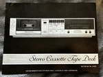 Vintage 1983 Tandy Realistic Stereo Cassette Tape Deck SCT-80 Owner's Manual. Fixed Price $8.48.