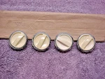 1950'S 1960'S Amc Nash Rambler Radio Knobs And Bezels - White. Fixed Price $12.00.