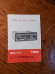 Craig T606 Am Fm Cassette Owners Manual.. Fixed Price $15.00.