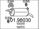 Mts 01.98030 Rear Muffler Ford. Fixed Price $79.54.