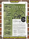 Metal Sign 1934 Crosley Roamio Automobile Radios- 10X14 Inches. Fixed Price $29.95.
