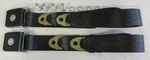 Black Bowtie Lift Buckle Lap Belts (2) With Mounting KIT:60". Fixed Price $155.00.