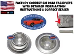 Gm Chevy Pontiac Oldsmobile Factory Correct Firewall Cowl Data Plate Tag Rivets. Fixed Price $13.87.