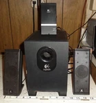 Logitech X-240 2.1 Black Wired Portable 25 Wrms Stereo Subwoofer Speaker System. Fixed Price $31.23.