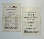1962 Vw Sapphire Bendix Radio Owner & Installation Manual Volkswagen Bug. Fixed Price $34.55.