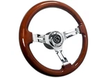 1967 Mercury Cougar 14" Mahogany Wood Chrome Steering Wheel Kit, Head. Fixed Price $269.99.