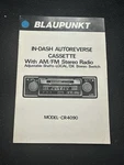 1976-1978 Porsche Blaupunkt CR-4090 Stereo Radio Owners Manual. Fixed Price $99.98.