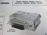 1962 Buick Special & Pontiac Tempest Radio Photofact. Fixed Price $10.00.