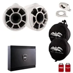 Wet Sounds White Rev 10 Fixed Clamp Tower Speakers With SDX2 And Covers. Fixed Price $3649.97.