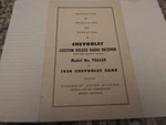 1954 Original Chevrolet Radio Manual Operating Instructions Guide Model # 986668. Fixed Price $225.00.