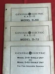 General Electric Radio Service Notes Model D50,D51,D52,D72. Fixed Price $20.00.