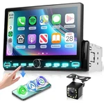 Single Din Touch Screen Radio With Wireless Carplay Android Auto, 7. Fixed Price $81.11.