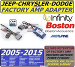 2005-13 Jeep Grand Cherokee For Premium Sound Infinity / Boston Oem Amp Adapter. Fixed Price $129.99.