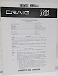 Craig 3504 3505 Service Manual Auto Reverse Stereo Cassette Player Specification. Fixed Price $14.95.