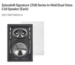 Episode ESS-1500T-IWDVC-6 Wall Speaker Dual Voice Coil Single Stereo. Fixed Price $230.00.