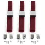 Chevy Ii 1962-1965 Airplane 2PT Burgandy Lap Bench Seat Belt Kit W/ Bracketry. Fixed Price $185.50.