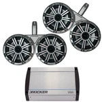 Kicker Marine Dual Wake Towers Silver 6.5 Speakers 40KXM400.4 Watt Amp. Fixed Price $949.99.