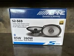 Alpine S2-S69, Series 6X9" 2-WAY Hi-res Full Range Speakers 260 Watts. Fixed Price $127.50.