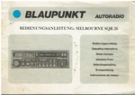 Blaupunkt Melbourne SQM26 Car Radio Cassette Player 1986 Operating Instructions. Fixed Price $33.47.