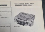 Ford Model 2TMF, 2TMX & Mercury 2TMY Automotive Radio Photofact. Fixed Price $10.00.