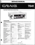 Craig T641, Stereo Cassette Player, Road-rated Am/fm Radio, Service Manual. Fixed Price $15.00.