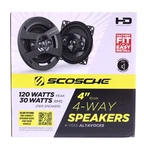 Scosche 4IN. 4-WAY Car Speakers HD4004A-WMISD. Fixed Price $24.29.