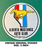 Alberta Mustangs Auto Club - Calgary Vintage Original Decal Sticker 90'S. Fixed Price $9.43.