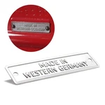 Made In Western Germany - Data Plate For Vw Bug Bus Ghia & Porsche 356. Fixed Price $27.75.