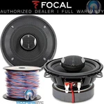 Pkg Focal IC-100 Pro 4" Car 2-WAY Coaxial Speakers + True 16 Gauge 50 Ft Wire. Fixed Price $129.99.